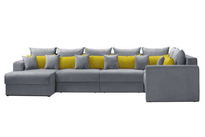 Мягкий угол «Мэдисон» П-образный левый ПБ (Серый)