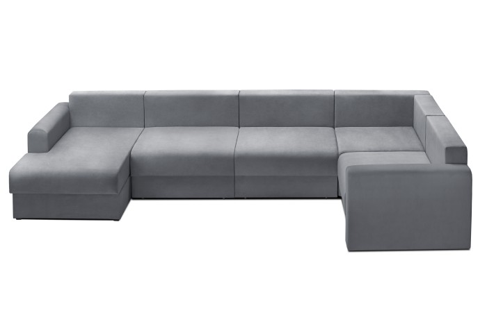 Мягкий угол «Мэдисон» П-образный левый ПБ (Серый)