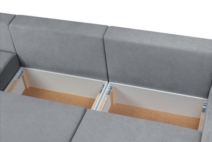 Мягкий угол «Мэдисон» П-образный левый ПБ (Серый)