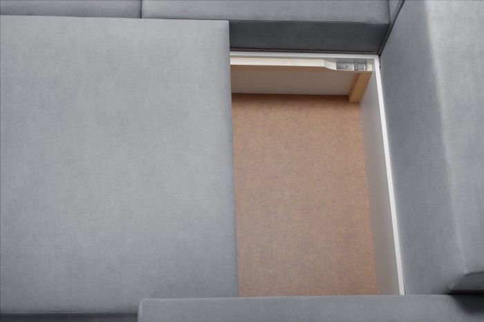 Мягкий угол «Мэдисон» П-образный левый ПБ (Серый)