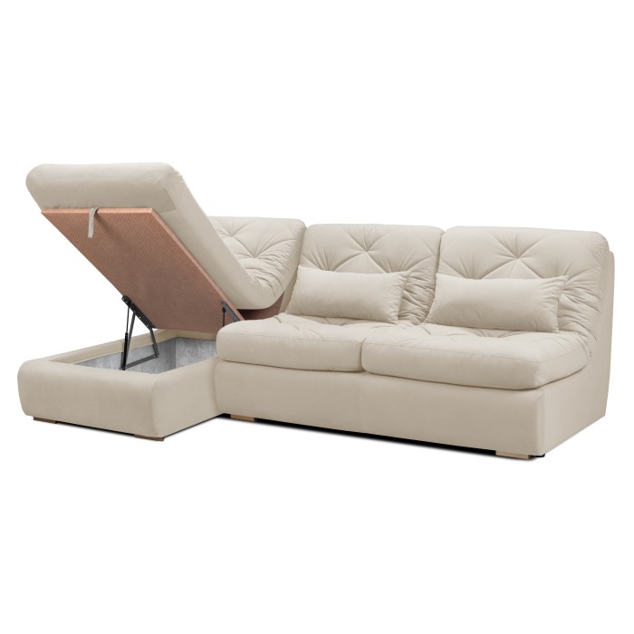 Мягкий угол «Борнео» с оттоманкой (Кремовый)