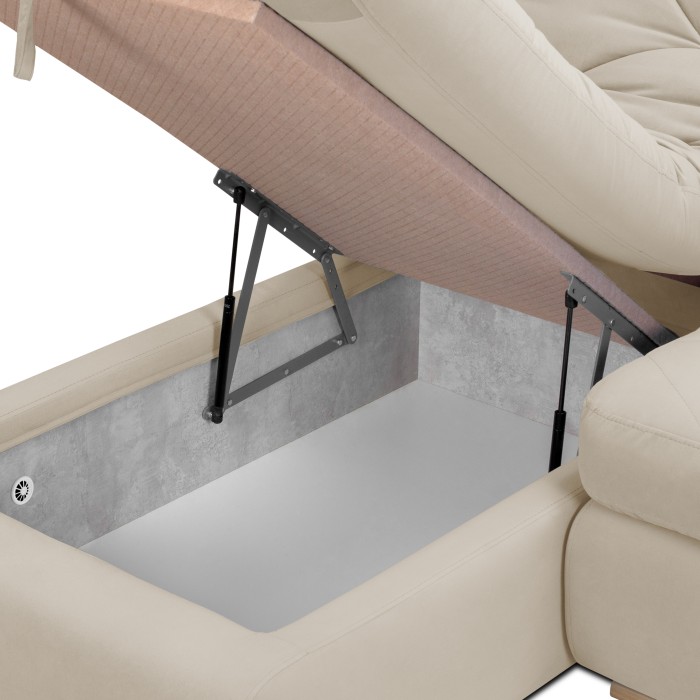 Мягкий угол «Борнео» с оттоманкой (Кремовый)