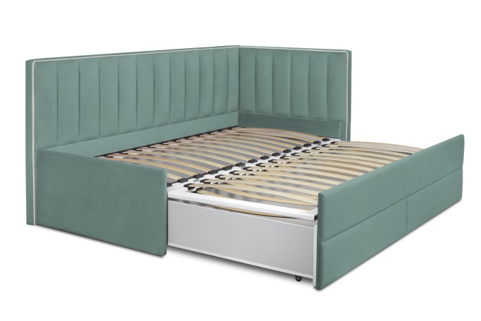 Кровать «Порше» 900×2000 (угол 7) (Аквамариновый)