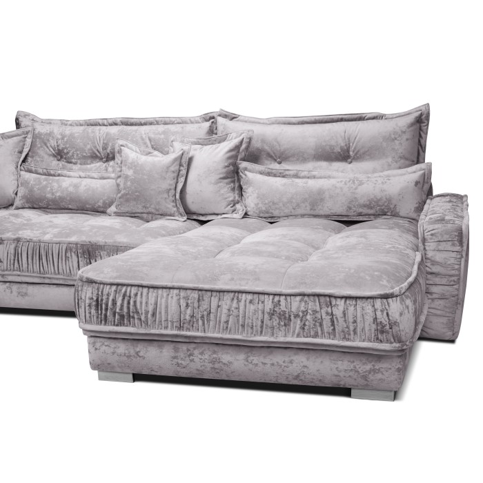 Мягкий угол «Бруно» правый (Светло-серый)