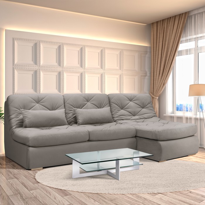 Мягкий угол «Борнео» с оттоманкой (Серый)