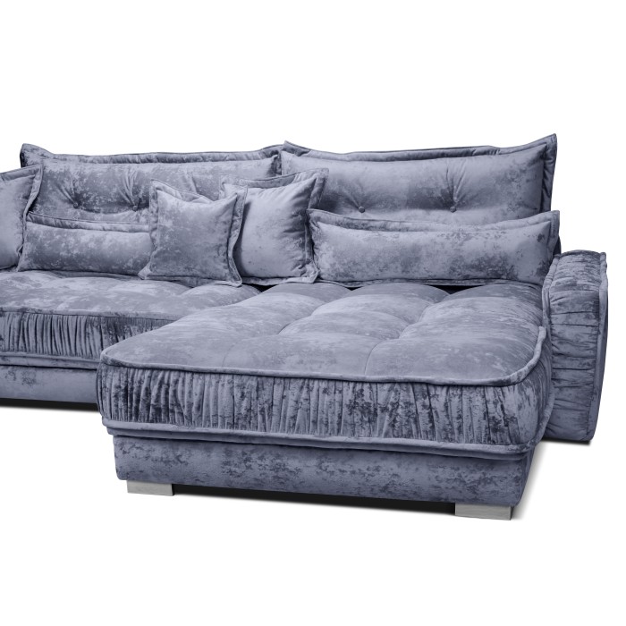 Мягкий угол «Бруно» правый (Серо-голубой)