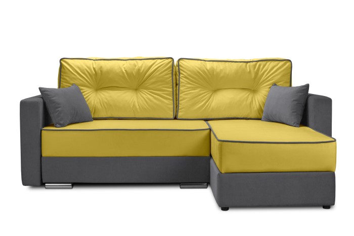 Мягкий угол «Перс» (Горчичный/Серый)