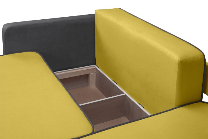 Мягкий угол «Перс» (Горчичный/Серый)