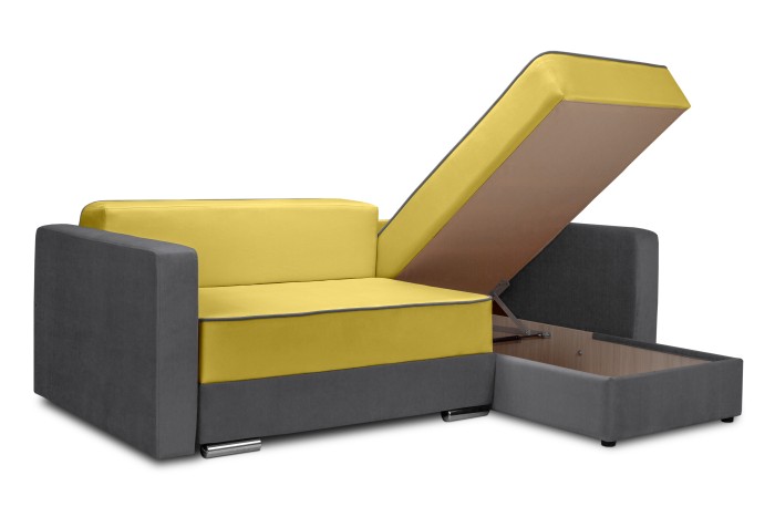 Мягкий угол «Перс» (Горчичный/Серый)