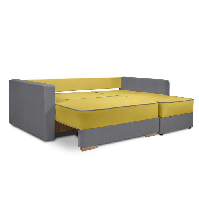 Мягкий угол «Перс» (Горчичный/Серый)