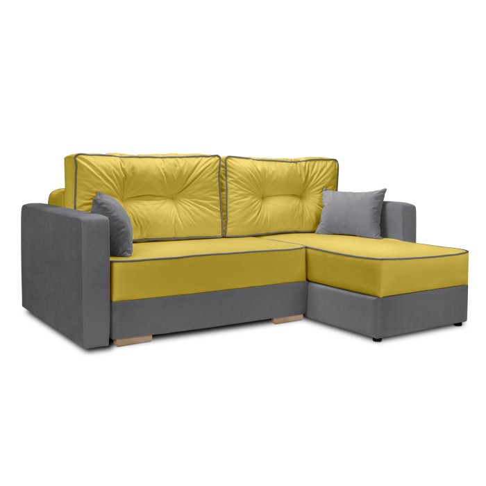 Мягкий угол «Перс» (Горчичный/Серый)