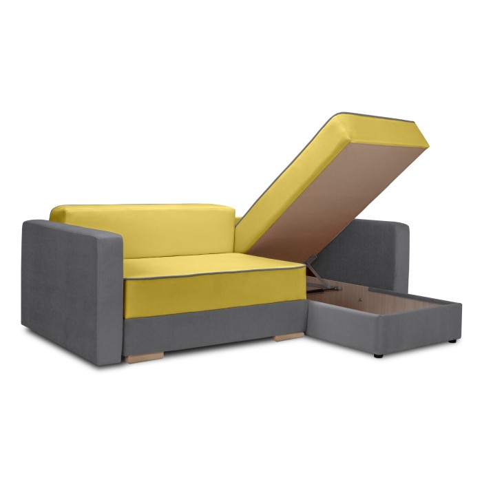 Мягкий угол «Перс» (Горчичный/Серый)