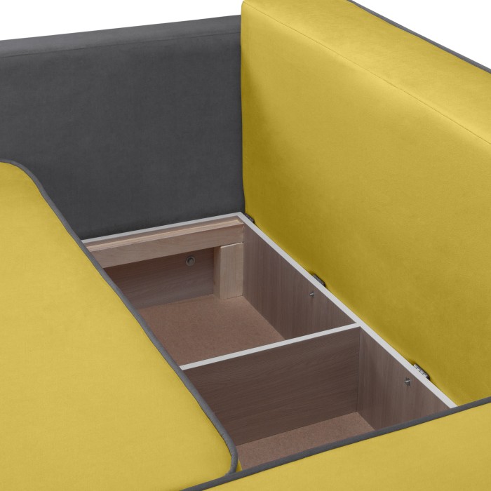 Мягкий угол «Перс» (Горчичный/Серый)