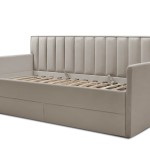 Кровать «Порше» 900×2000 с двумя боковинами (Кремовый)