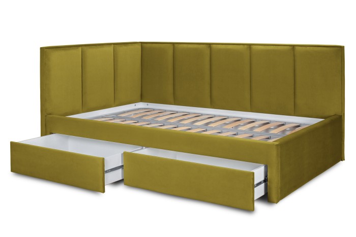 Кровать «Лайф» с ящиками (Горчичный)