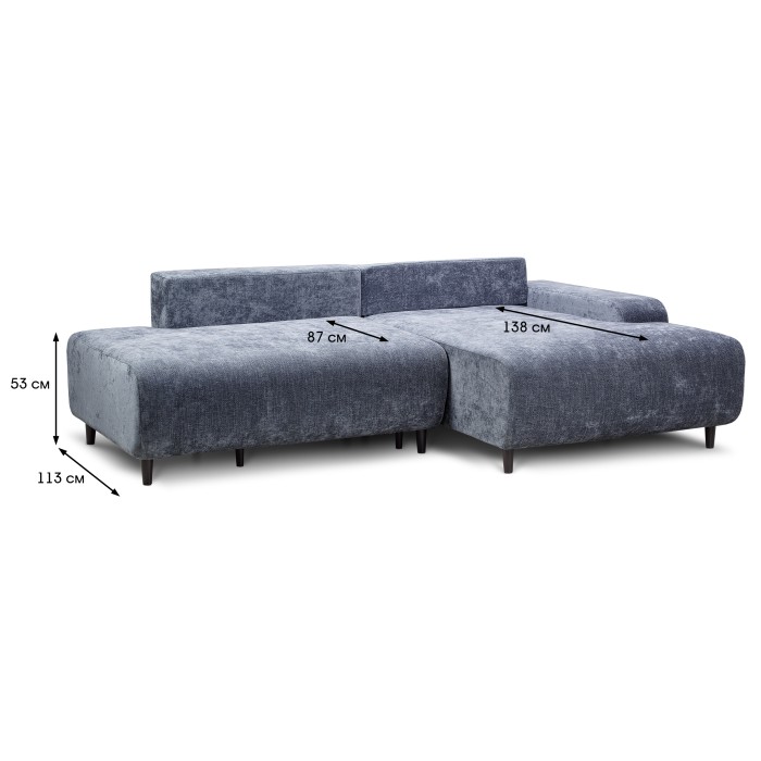 Мягкий угол «Монреаль» (Серо-голубой)