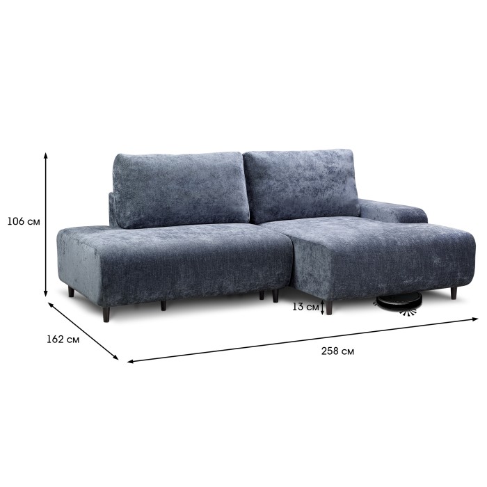 Мягкий угол «Монреаль» (Серо-голубой)