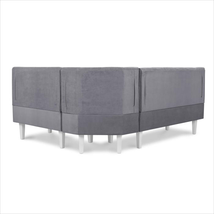 Кухонный уголок «Лео» 1480×1700 (880×580×1100) (Серый)