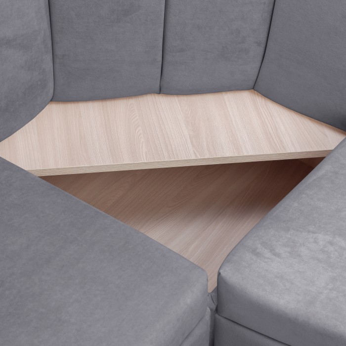 Кухонный уголок «Лео» 1480×1700 (880×580×1100) (Серый)