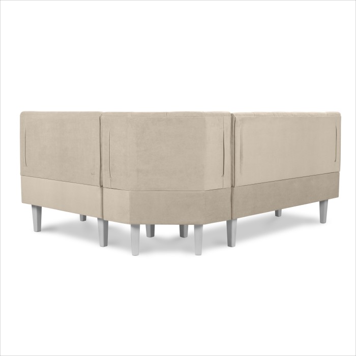 Кухонный уголок «Лео» 1480×1900 (880×580×1320) (Кремовый)