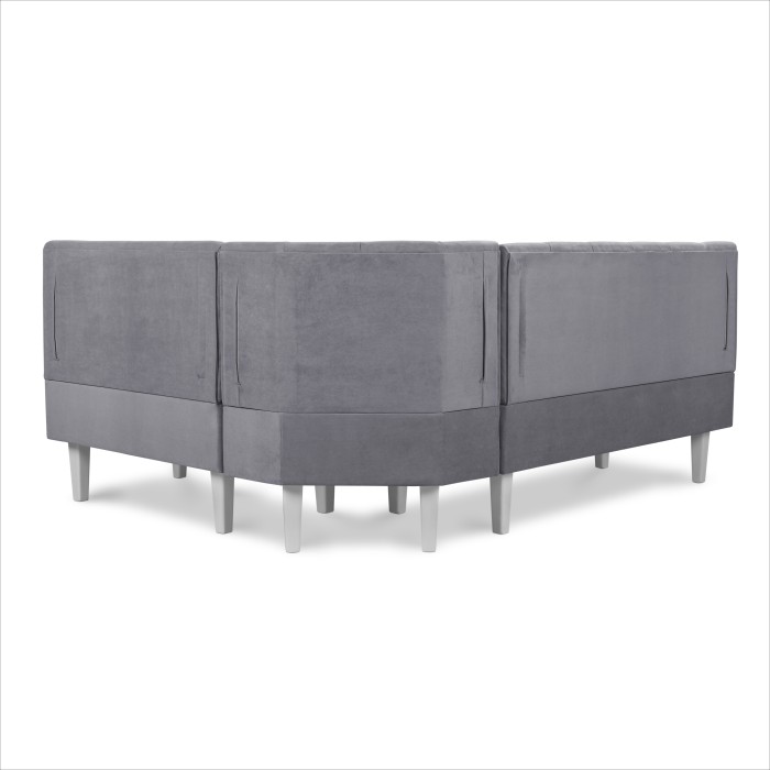 Кухонный уголок «Лео» 1480×1900 (880×580×1320) (Серый)