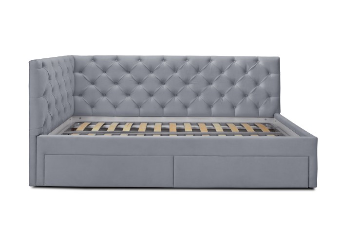 Кровать «Оливия» с ящиками (Светло-серый)