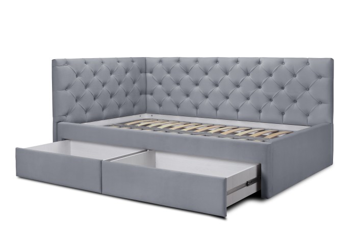 Кровать «Оливия» с ящиками (Светло-серый)