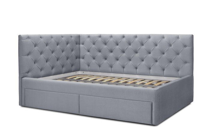Кровать «Оливия» с ящиками (Светло-серый)