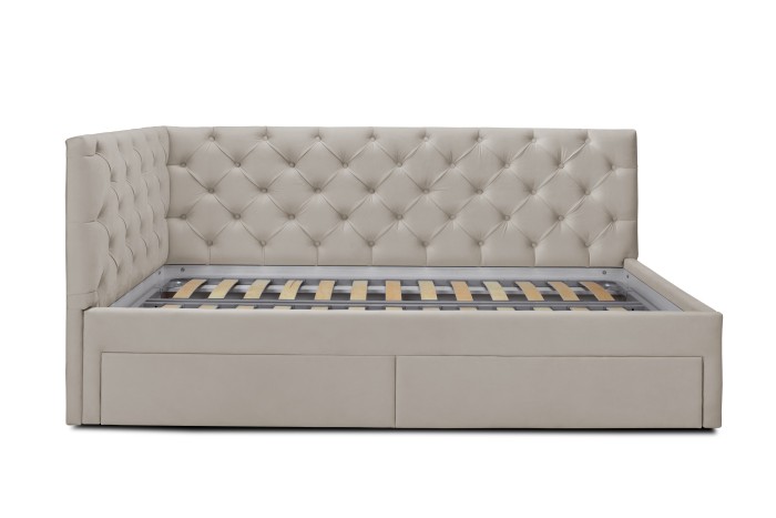 Кровать «Оливия» с ящиками (Кремовый)