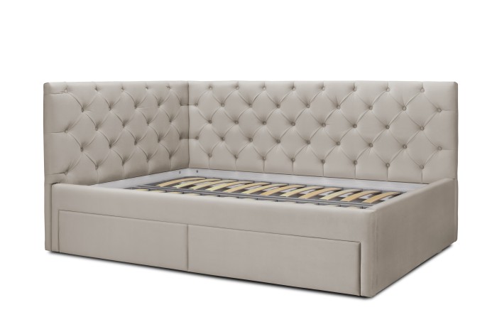 Кровать «Оливия» с ящиками (Кремовый)