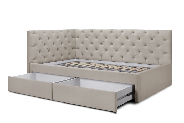 Кровать «Оливия» с ящиками (Кремовый)