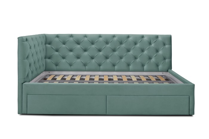Кровать «Оливия» с ящиками (Аквамариновый)