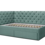 Кровать «Оливия» с ящиками (Аквамариновый)