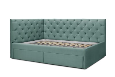 Кровать «Оливия» с ящиками (Аквамариновый)