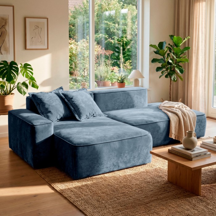 Мягкий угол «Бали» (Серо-голубой)