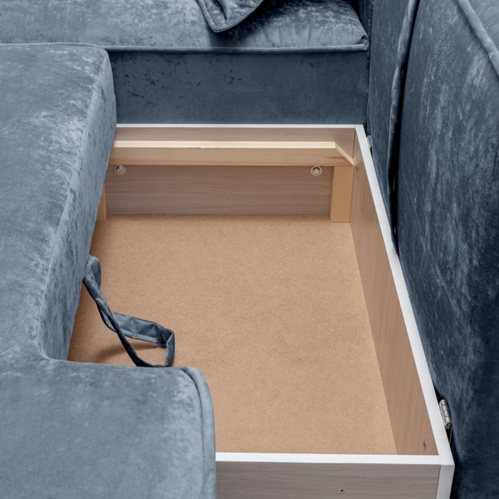 Мягкий угол «Бали» (Серо-голубой)