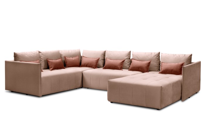 Мягкий угол «Чилетти» П-образный (Пудровый)