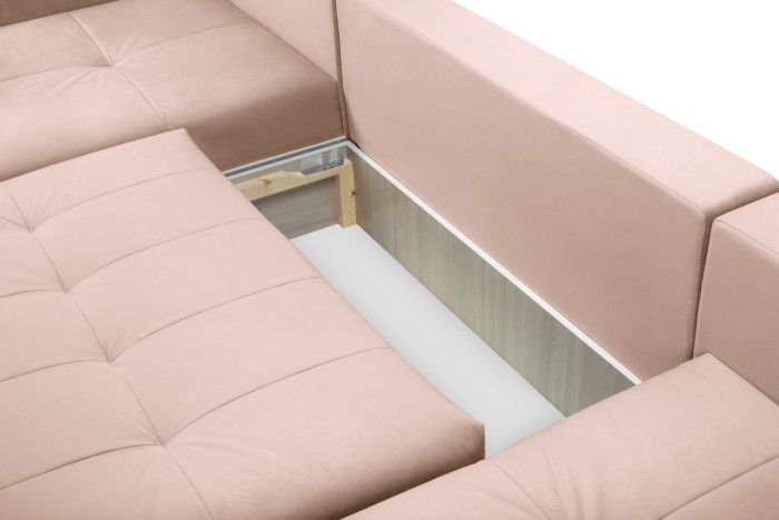 Мягкий угол «Чилетти» П-образный (Пудровый)