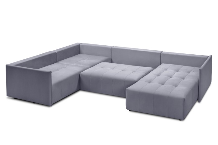 Мягкий угол «Чилетти» П-образный (Светло-серый)