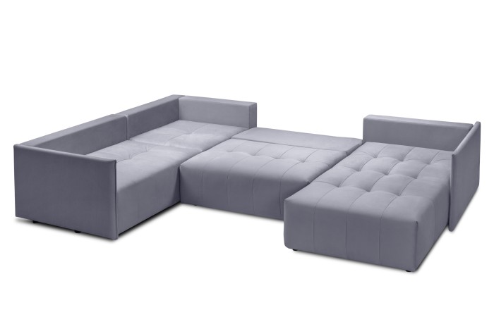 Мягкий угол «Чилетти» П-образный (Светло-серый)