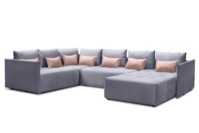 Мягкий угол «Чилетти» П-образный (Светло-серый)