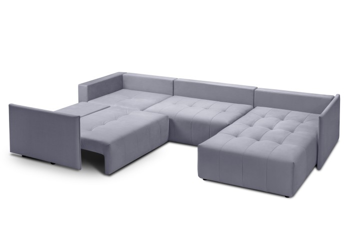 Мягкий угол «Чилетти» П-образный (Светло-серый)