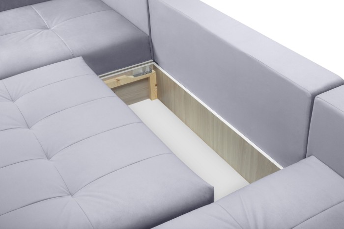 Мягкий угол «Чилетти» П-образный (Светло-серый)