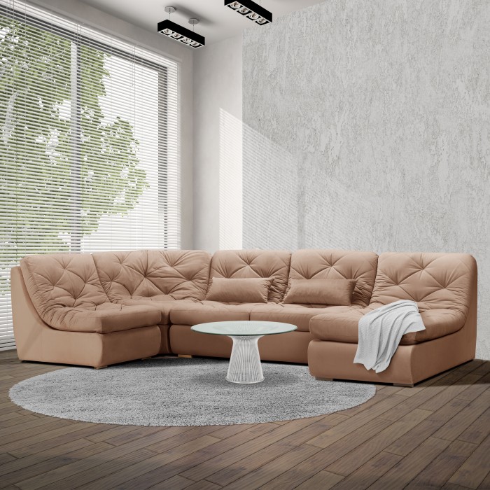 Мягкий угол «Борнео» П-образный (Бежевый)