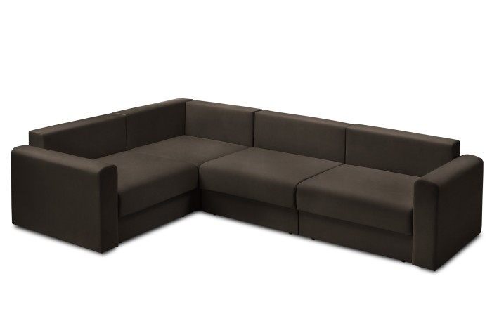 Мягкий угол «Мэдисон» long левый ПБ (Коричневый)