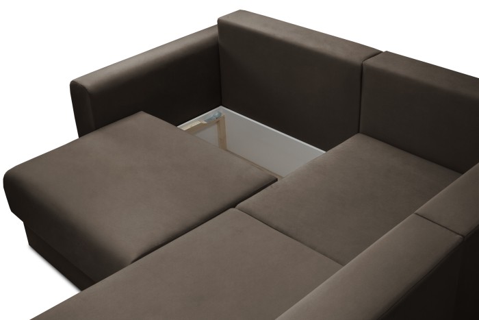 Мягкий угол «Мэдисон» long левый ПБ (Коричневый)