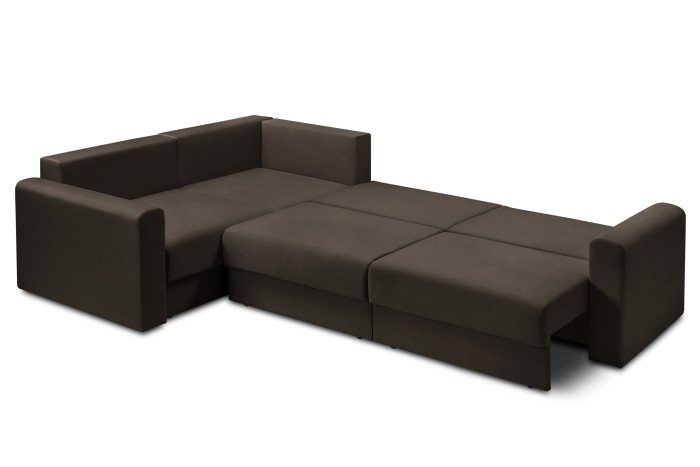 Мягкий угол «Мэдисон» long левый ПБ (Коричневый)