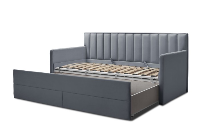 Кровать «Порше» 900×2000 с двумя боковинами (Светло-серый)