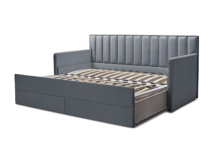 Кровать «Порше» 900×2000 с двумя боковинами (Светло-серый)