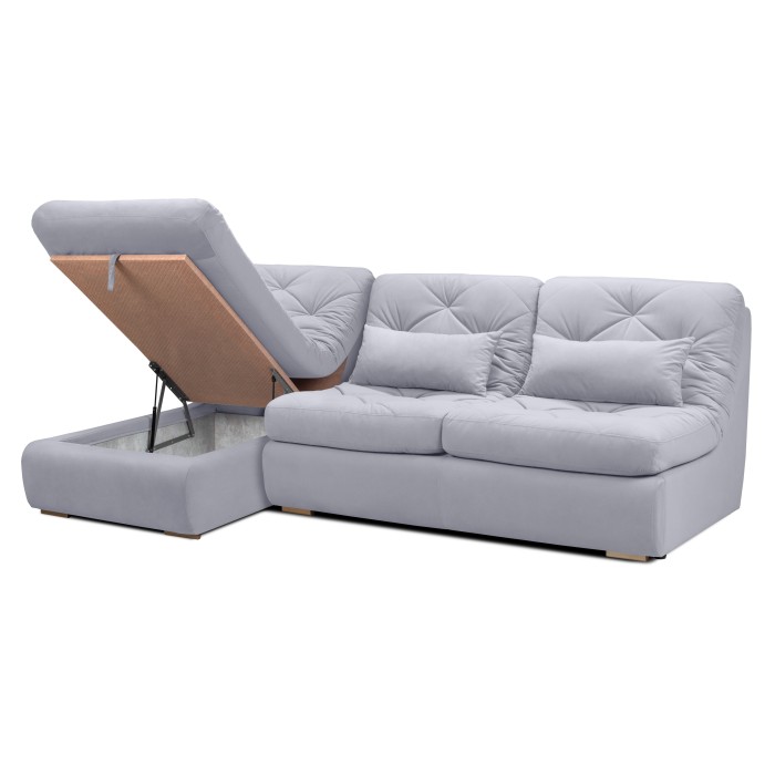 Мягкий угол «Борнео» с оттоманкой (Светло-серый)